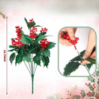 Artificial Christmas Berry Stem, 16" Silk Holiday Decoration, Festive Home Decor, Christmas Tree Ornament