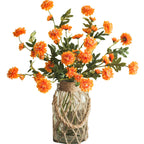 Artificial Icelandic Daisy Bush, 8-Bloom Silk Floral Arrangement for Weddings & Home Decor, 20" Tall, Rustic Outdoor/Indoor