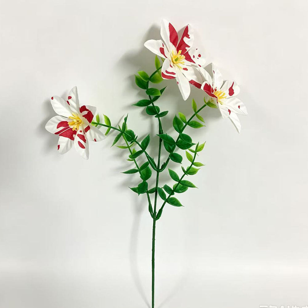 Artificial Poinsettia Eucalyptus Stems, Set of 10 Single Stems for Christmas & Home Decor, Indoor/Outdoor Use, 12" (30cm)