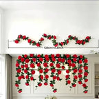 Artificial Rose Garland Vine, 47" Long, 45 Blooms, Plastic, Perfect for Wedding Arches, Home Decor, Indoor & Outdoor Use