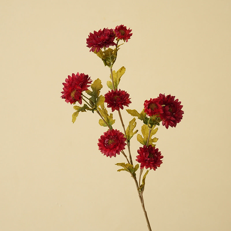 21" Artificial Daisy Bush with 8 Blooms, Silk Flower Stems for Home Decor, Modern Style