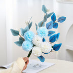 18" Artificial Bouquet of Ping Pong Chrysanthemums and Eucalyptus, Light Luxury Style, Perfect for Home Decor, Desk or Tabletop Arrangements