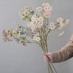 Artificial Moonflower Vine, 33" Silk Morning Glory Stem with 21 Blooms, Realistic Floral Decor for Home, Wedding, or Commercial Spaces