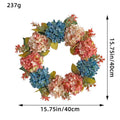 16" Artificial Hydrangea Garland Vine, Blue & Pink Silk Flowers for Indoor Decor, Wreaths, and Festive Displays