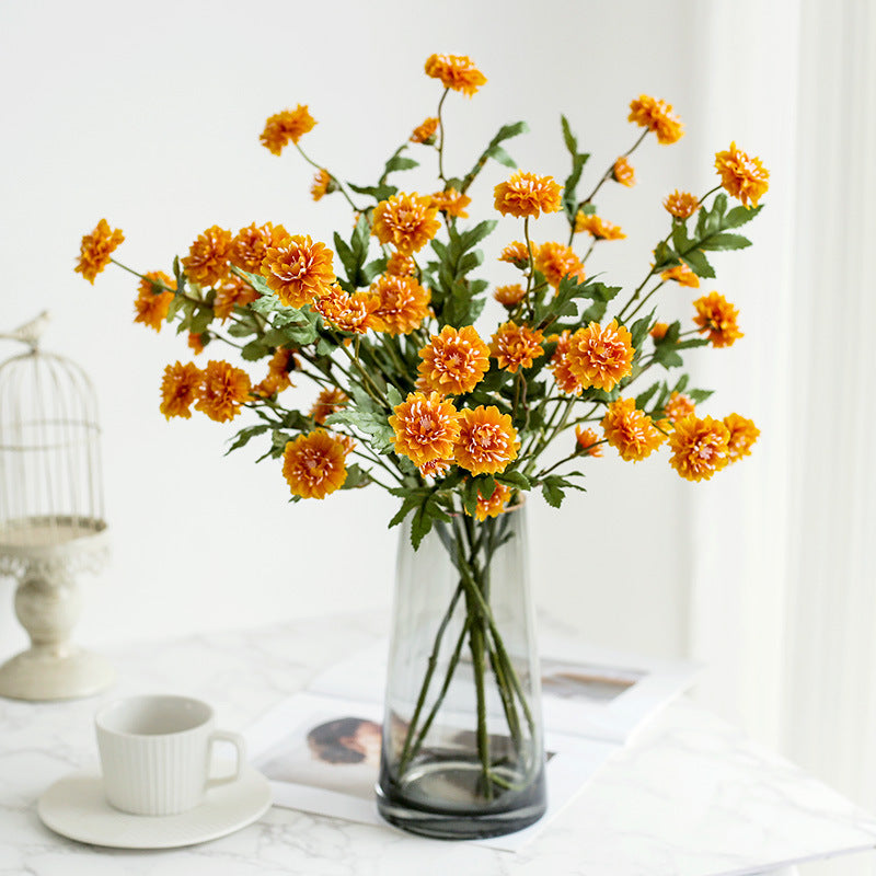Artificial Icelandic Daisy Bush, 8-Bloom Silk Floral Arrangement for Weddings & Home Decor, 20" Tall, Rustic Outdoor/Indoor