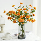 Artificial Icelandic Daisy Bush, 8-Bloom Silk Floral Arrangement for Weddings & Home Decor, 20" Tall, Rustic Outdoor/Indoor
