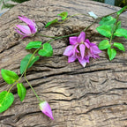 Artificial Clematis Leaf Stem, 35" Tall, Silk Floral Single Stem with 3 Blooms, Perfect for Home Decor, Hotel Displays, and Window Styling