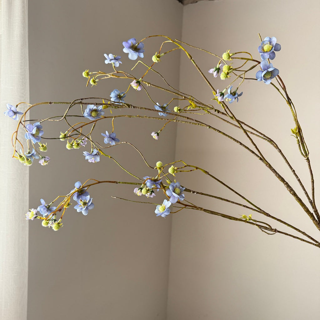 Single Stem Pearl Spirea Delphinium Artificial Flower, 52" Silk Branch for Weddings, Home Decor, and Commercial Spaces