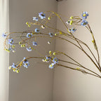 Single Stem Pearl Spirea Delphinium Artificial Flower, 52" Silk Branch for Weddings, Home Decor, and Commercial Spaces