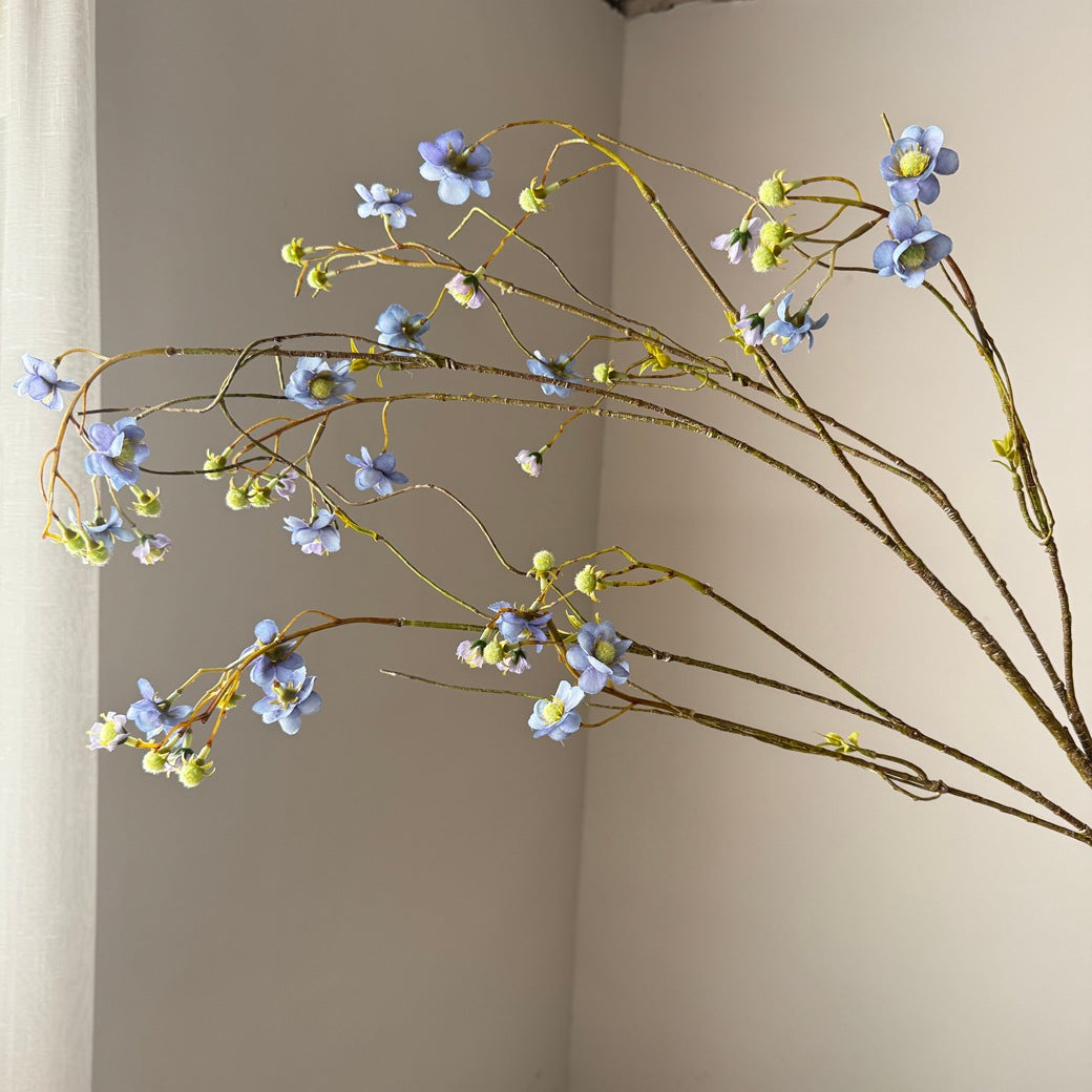 Single Stem Pearl Spirea Delphinium Artificial Flower, 52" Silk Branch for Weddings, Home Decor, and Commercial Spaces