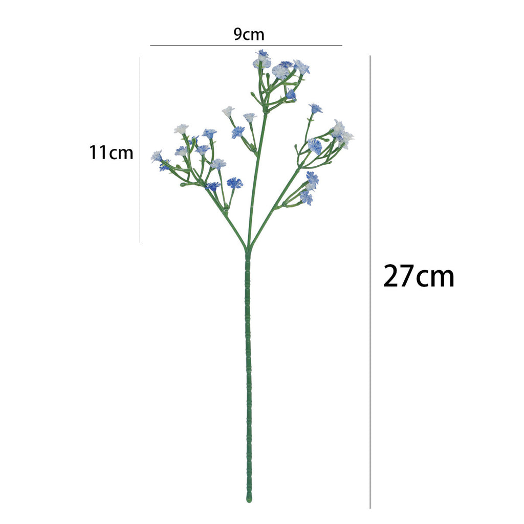Set of 10 Artificial Baby's Breath Stems, Single Stem with Gypsophila, 11" Long, White & Sky Blue, Wedding Arch Decor, Home & Event Styling