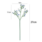 Set of 10 Artificial Baby's Breath Stems, Single Stem with Gypsophila, 11" Long, White & Sky Blue, Wedding Arch Decor, Home & Event Styling