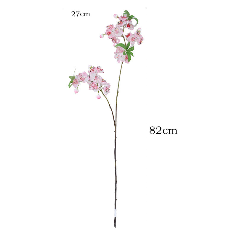 Artificial Peach Blossom Branch, 32" Silk Floral Stem for Wedding Decor, Home & Outdoor Styling (Pink/White)