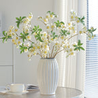 Artificial Peach Blossom Branch, 32" Silk Floral Stem for Wedding Decor, Home & Outdoor Styling (Pink/White)