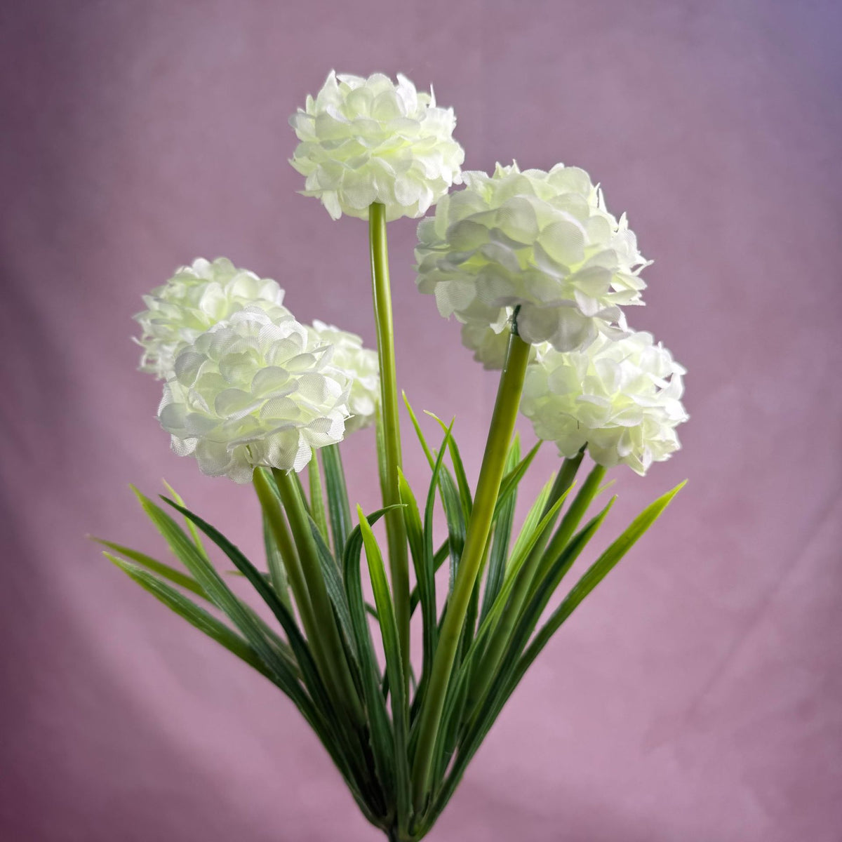 Artificial Chrysanthemum Bush, PU 6-Bloom Floral Arrangement, 18" Tall, Modern Home & Wedding Decor, Office & Event Styling