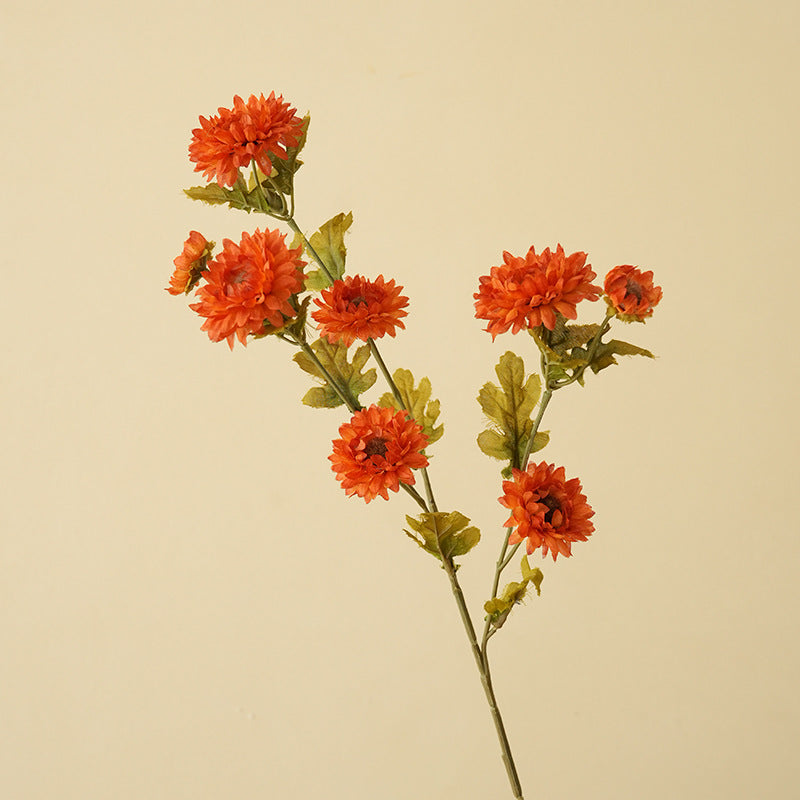 21" Artificial Daisy Bush with 8 Blooms, Silk Flower Stems for Home Decor, Modern Style