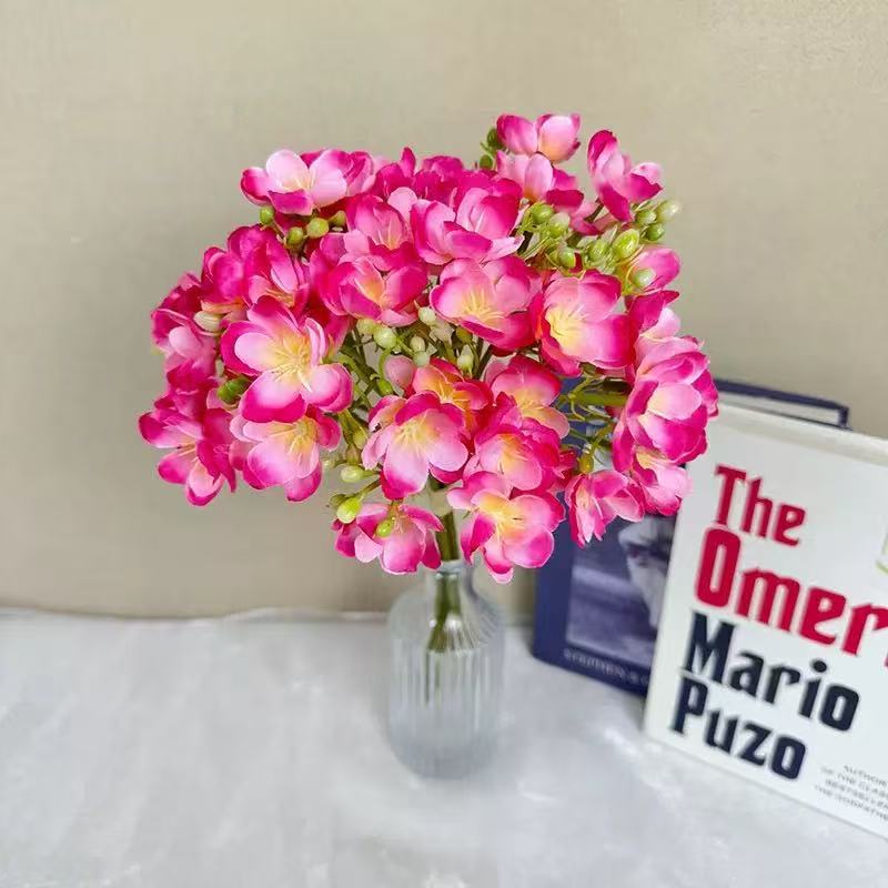Artificial Jasmine Bouquet, Set of 4, Silk Jasmine Flower Stems, Modern Bouquet for Weddings, Home Decor, Table Centerpieces