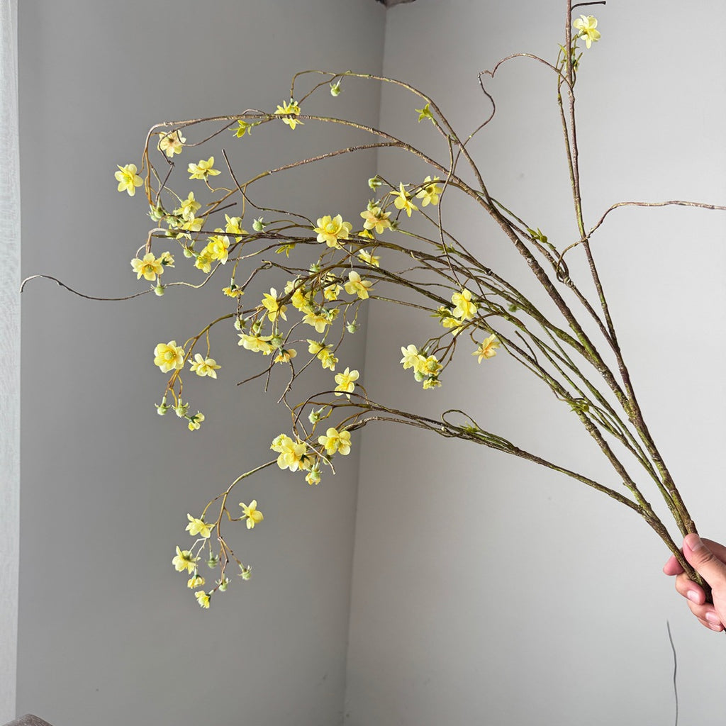 Single Stem Pearl Spirea Delphinium Artificial Flower, 52" Silk Branch for Weddings, Home Decor, and Commercial Spaces