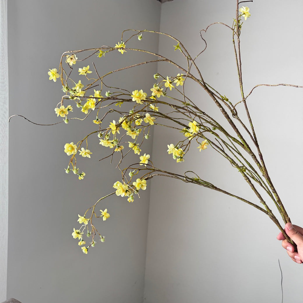 Single Stem Pearl Spirea Delphinium Artificial Flower, 52" Silk Branch for Weddings, Home Decor, and Commercial Spaces
