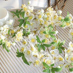 Artificial Peach Blossom Branch, 32" Silk Floral Stem for Wedding Decor, Home & Outdoor Styling (Pink/White)