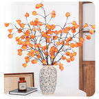 Luxury Artificial Chinese Lantern Flowers, Single Stem with 20 Blooms, 39" Tall Silk Floral Arrangement for Wedding Centerpiece, Home Decor, Office & Events