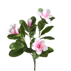 Artificial Magnolia Stem, Single Stem with 4 Blooms, Real-Touch Latex, 39" Tall, White or Pink, Modern Home Decor, Hotel & Window Display