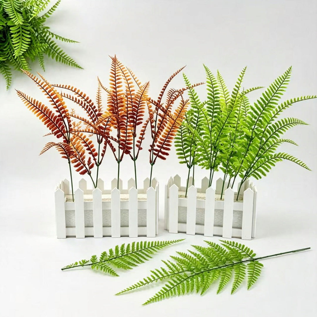 15" Artificial Persian Grass Stems, Set of 10, Realistic Outdoor & Indoor Decor, Rustic Style, Plastic Material
