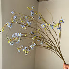 Single Stem Pearl Spirea Delphinium Artificial Flower, 52" Silk Branch for Weddings, Home Decor, and Commercial Spaces