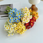 Artificial Daisy Bouquet, Silk Chamomile Flowers, Set of 6 Stems, 10", Home Decor, Indoor Arrangements