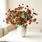 Artificial Rose Bouquet, Silk Flower Arrangement for Weddings, Home Decor, and Events, 15" Height