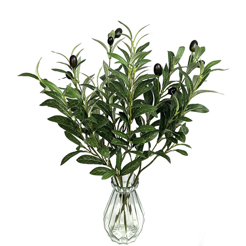 Artificial Olive Branch, Faux Olive Leaves Stems, Set of 72 Realistic Olive Leaf Stems for Home Decor, Office, Hotel, 19" Tall (No Pot Included)