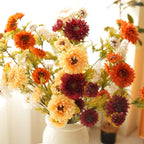21" Artificial Daisy Bush with 8 Blooms, Silk Flower Stems for Home Decor, Modern Style