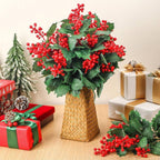 Artificial Christmas Berry Stem, 16" Silk Holiday Decoration, Festive Home Decor, Christmas Tree Ornament