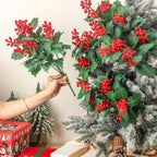 Artificial Christmas Berry Stem, 16" Silk Holiday Decoration, Festive Home Decor, Christmas Tree Ornament