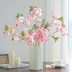 Artificial Peach Blossom Branch, 32" Silk Floral Stem for Wedding Decor, Home & Outdoor Styling (Pink/White)