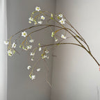Single Stem Pearl Spirea Delphinium Artificial Flower, 52" Silk Branch for Weddings, Home Decor, and Commercial Spaces