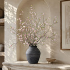 Artificial Wintersweet Stem, Single Branch with 88 Blooms, 43" PU Faux Floral Arrangement for Modern Home, Hotel & Window Display