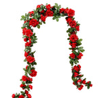 Artificial Rose Garland Vine, 47" Long, 45 Blooms, Plastic, Perfect for Wedding Arches, Home Decor, Indoor & Outdoor Use