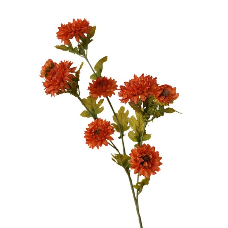 21" Artificial Daisy Bush with 8 Blooms, Silk Flower Stems for Home Decor, Modern Style