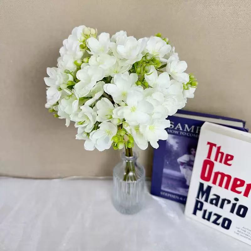 Artificial Jasmine Bouquet, Set of 4, Silk Jasmine Flower Stems, Modern Bouquet for Weddings, Home Decor, Table Centerpieces