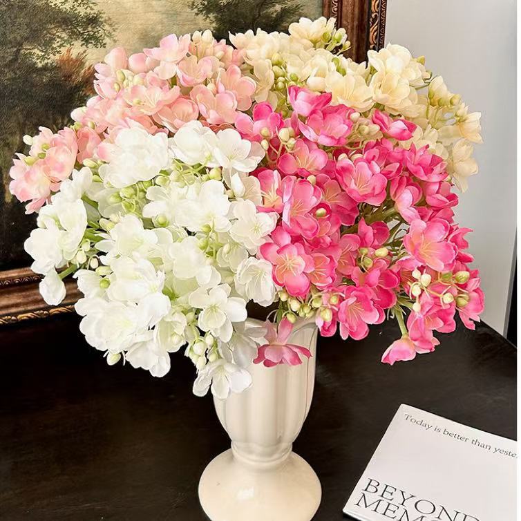 Artificial Jasmine Bouquet, Set of 4, Silk Jasmine Flower Stems, Modern Bouquet for Weddings, Home Decor, Table Centerpieces