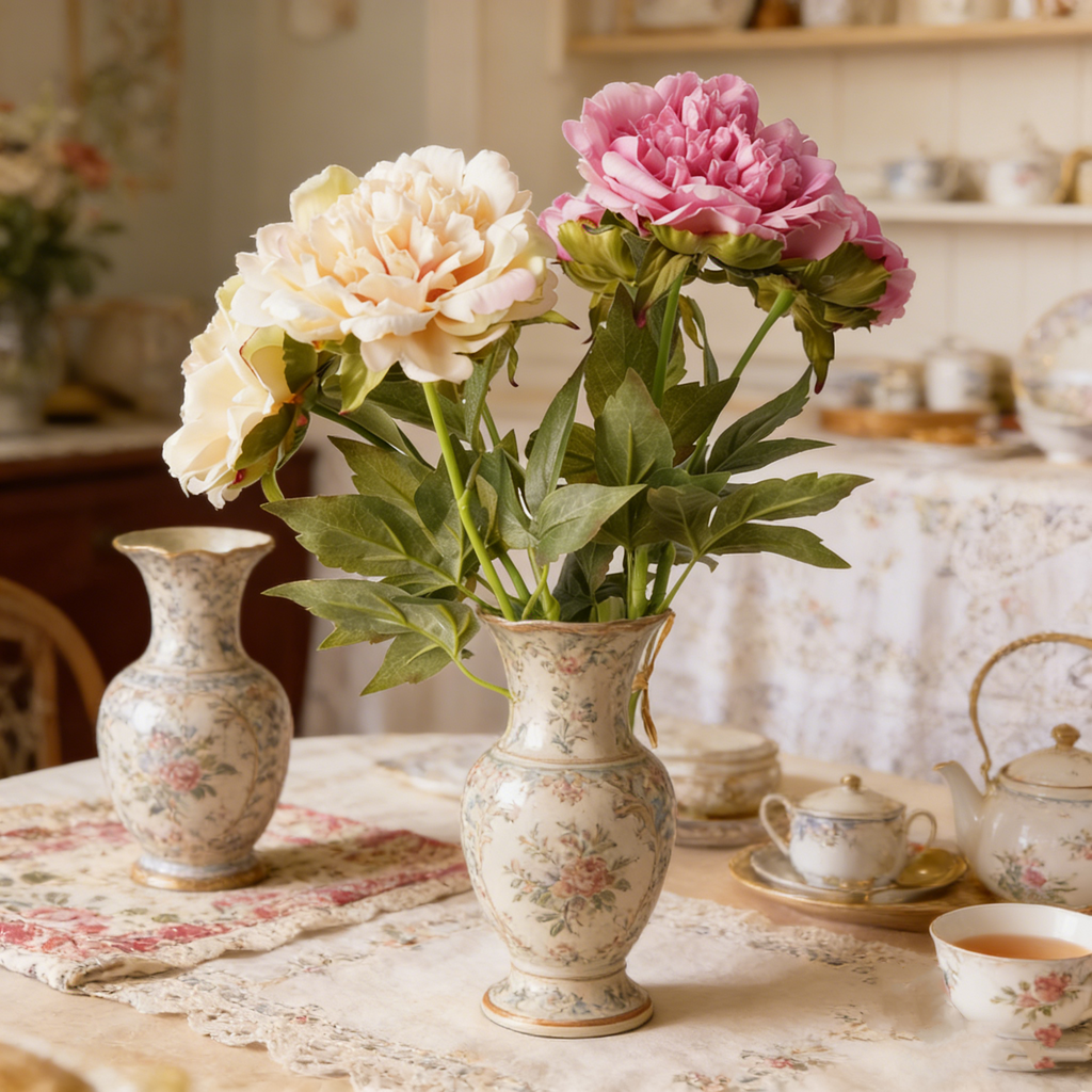 3Pcs 60cm Real Touch Peony Stems Lifelike Silk Floral Arrangements