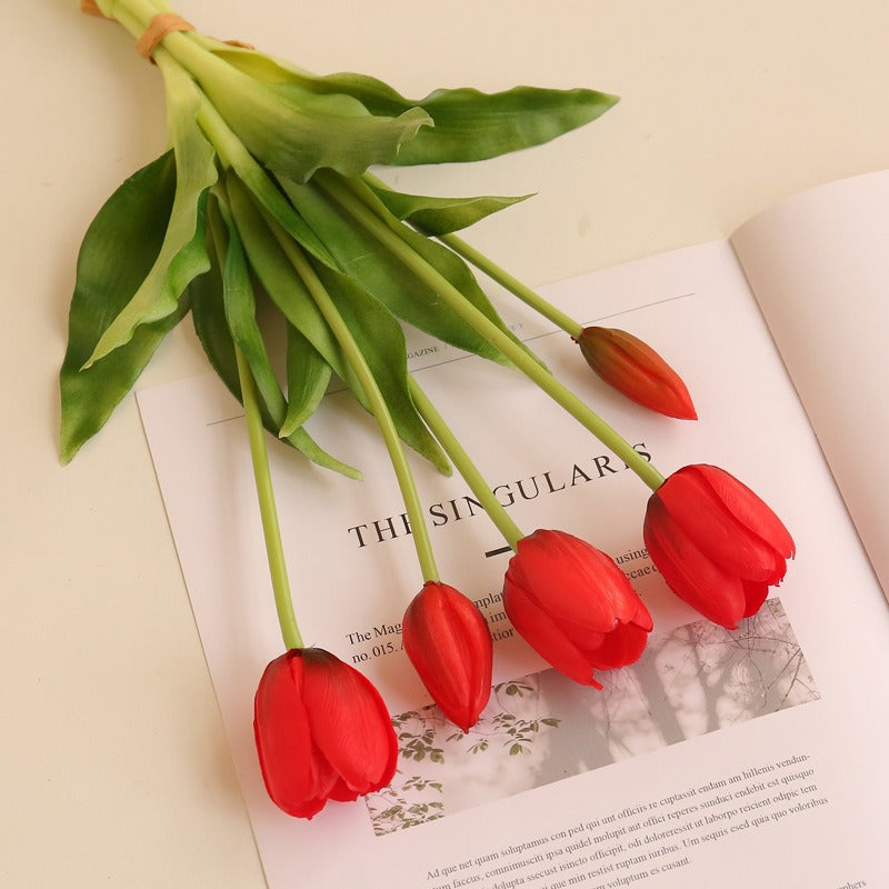 Real Touch Artificial Tulips Bouquet Latex Tulip Flowers