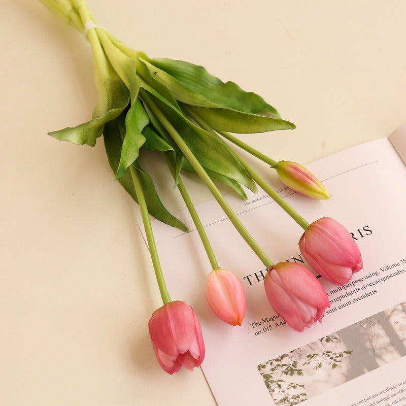 Real Touch Artificial Tulips Bouquet Latex Tulip Flowers