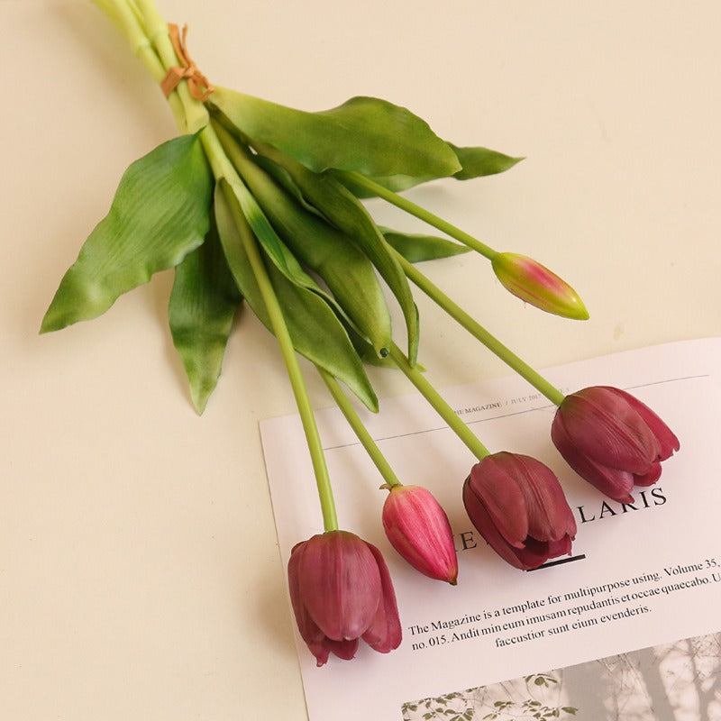 Real Touch Artificial Tulips Bouquet Latex Tulip Flowers