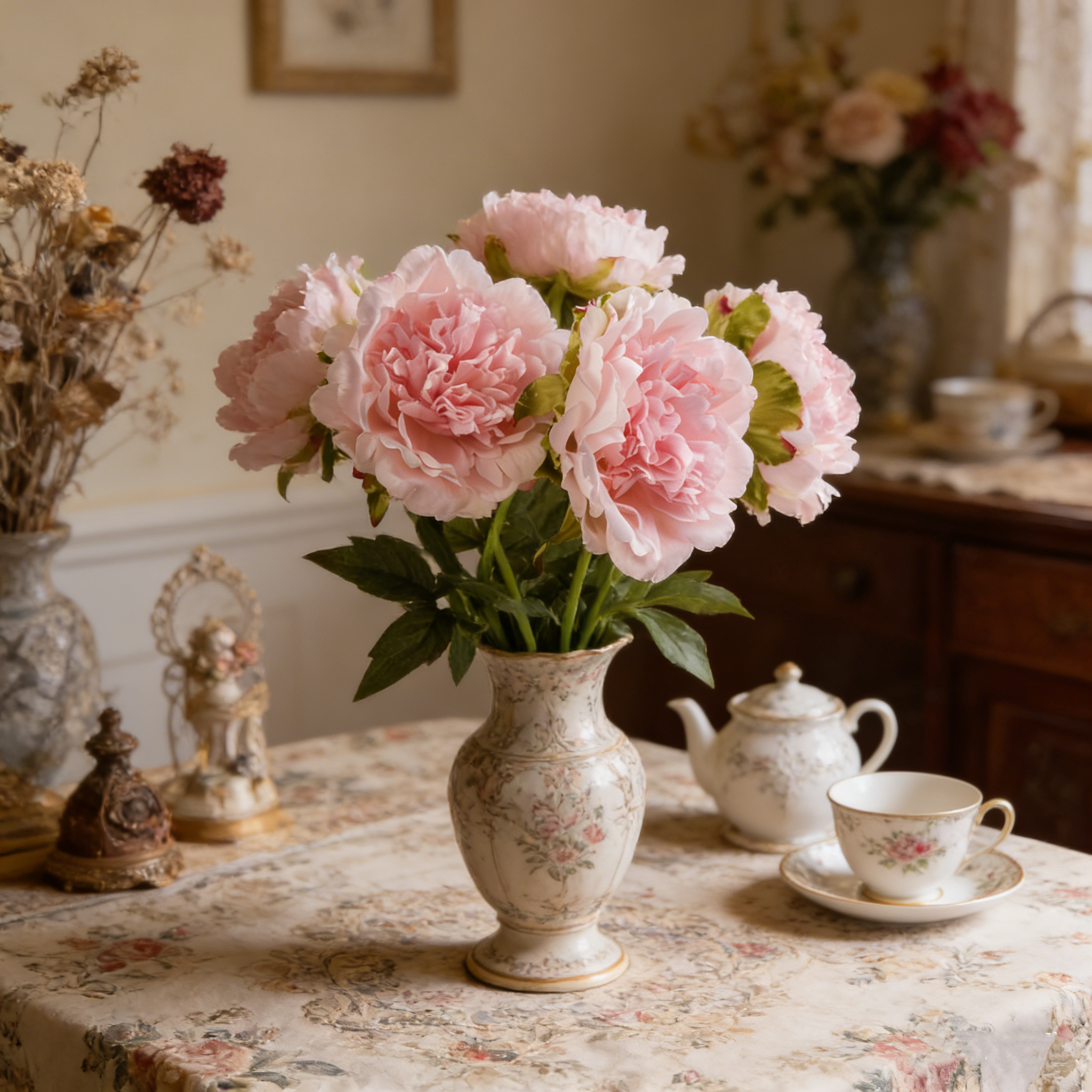 3Pcs 60cm Real Touch Peony Stems Lifelike Silk Floral Arrangements