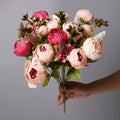 Luxury 45cm Artificial Peony Bouquet - 16 Beautiful Colour Choices