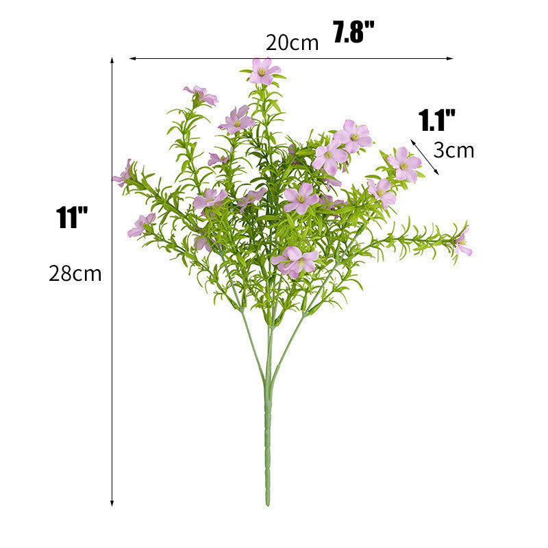 28cm UV Resistant Artificial Wildflower Bush Realistic Faux Flowers for Outdoor Garden, Patio, Balcony & Home Decor
