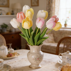 42cm Real Touch Tulip Stems Lifelike Silk Floral Arrangements
