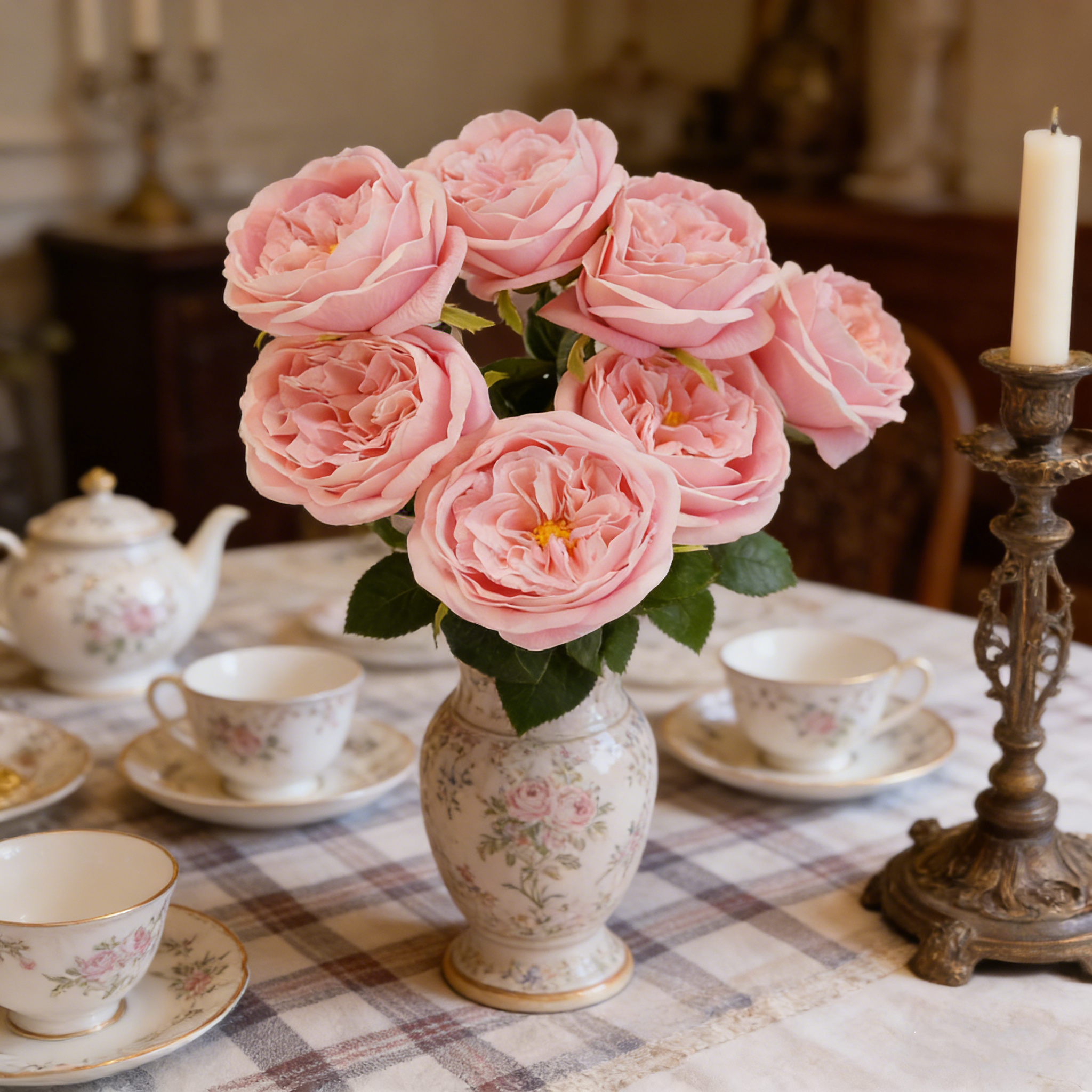 48cm Real Touch David Austin Roses Stems Lifelike Silk Floral Arrangements